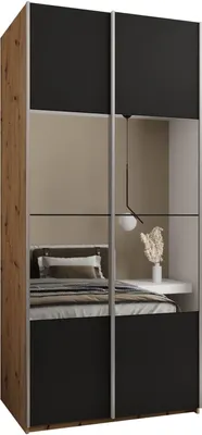 Produktbild von MEBLE KRYSPOL LUX 4 Schrank - 245,5x120x64cm - Artisan, Schwarz, Silber