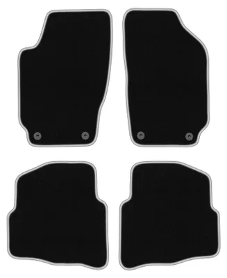 Produktbild von Fußmatten Velours Schwarz/Silber für Skoda Fabia I 1999-2007 Set 4-tlg
