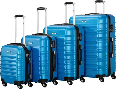 Produktbild von Zelsius Koffer Set 4 Stück, Blau, ABS Reisekoffer mit Zahlenschloss und Innen Trennwand