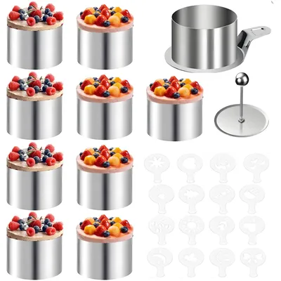 10er Set Tortenringe aus Edelstahl für Mousse & Desserts