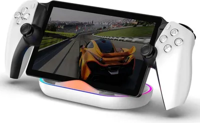 Immagine prodotto di Caricabatterie ZELURXX Portal con docking station con luce RGB, base di ricarica singola, tipo C, compatibile con PS5 Portal, 14 modalità RGB, indicatore LED