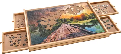 Produktbild von Holzbrett Puzzlebrett mit Auszügen 1000er