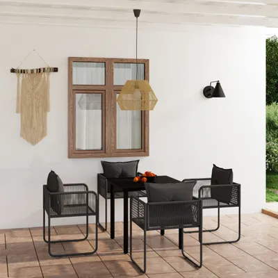 Produktbild von 5-tlg. Garten-Essgruppe Schwarz , Gartenmöbel-Sets Design 2024