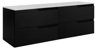 Immagine prodotto di Set di mobili da bagno, nero/bianco, 120 (2 x 60) x 46 x 58 cm