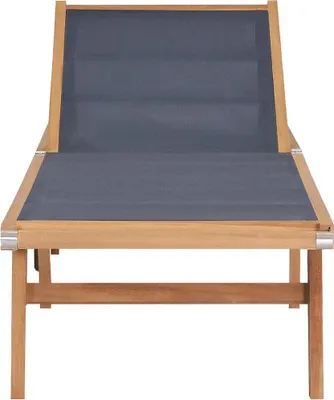 Produktbild von vidaXL Sonnenliege Klappbar mit Rädern Teak Massivholz und Textilene