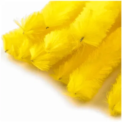 Gelbe Pfeifenreiniger 9mm Basteldraht flauschig für kreative DIY-Projekte.