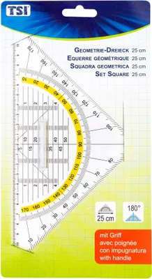 Produktbild von TSI Geodreieck groß, fixierter Griff, 25 cm