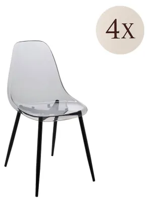 Produktbild von Stuhl Dabdalhad, PET-Sessel, ergonomischer Esszimmerstuhl, Besprechungssitz, 53 x 46 x 81 cm, Rauch