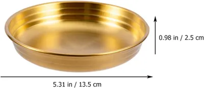 Produktbild von Goldener Vorspeisenteller aus Edelstahl Flach Gewürzschale zum Servieren von Kimchi Snacks 1 Stück