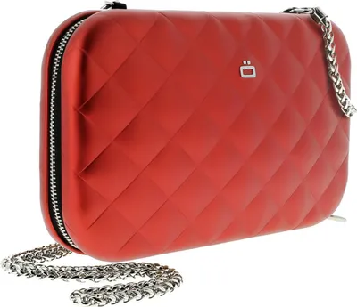 Produktbild von Ögon Quilted Lady Bag "Clutch" Damen Handtasche Abendtasche Aluminium RFID-safe Rot