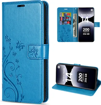 Produktbild von Hülle für Xiaomi Redmi Note 14 Pro 4G, Handy Tasche Handyhülle Wallet Case Flip Cover in Blau