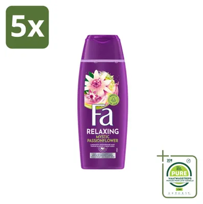 Zdjęcie produktu dla 5 sztuk żelu pod prysznic Mystic Moments, Shea Butter & Passionsblume, pojemność 250 ml - opakowanie zbiorcze