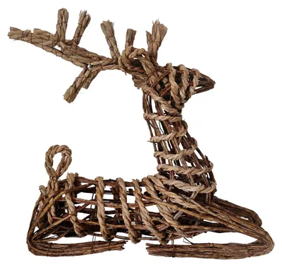 Produktbild von Clayre & Eef Dekoration Hirsch Braun Rattan