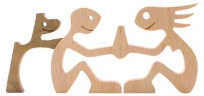 Productafbeelding van Omgoods - Handgemaakt Houten Hondenbeeldje als Decoratie