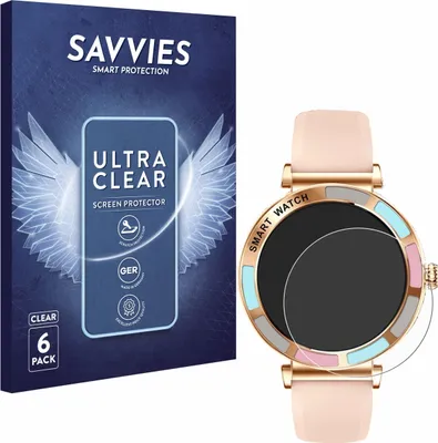 Produktbild von 6x Für Bekomiya Smartwatch 1.27" Schutzfolie Savvies Displayschutz Display Schutz Folie Klar Transparent