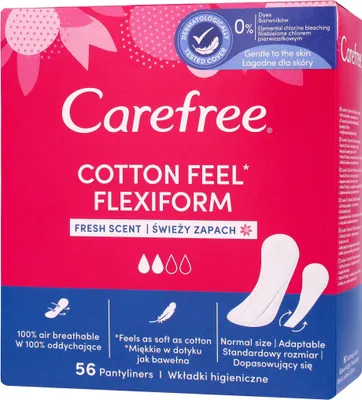 Obrázok produktu pre Carefree 5284253003 Carefree Slipeinlagen Bavlna Feel Flexiform mit Frischeduft, 56 St.