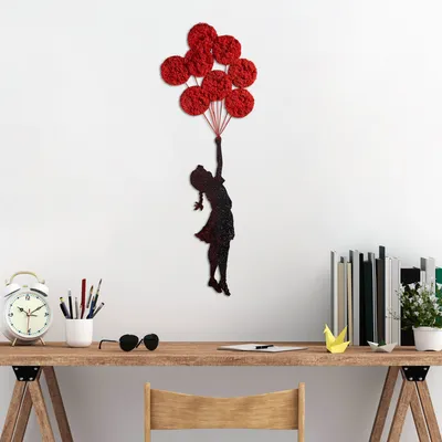 Produktbild von Wallity, Banksy - 11-1, Wanddeko, Rot, Metall, 100 x 34 cm