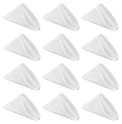 Stoffservietten, 12 Stück, Weiß, 30 x 30 cm, Polyester, waschbar
