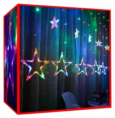 Obrázek produktu pro ISO 11316 Světelný závěs hvězdy 138 LED multicolor