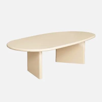 Produktbild von sweeek - Ovaler Couchtisch mit glänzendem Finish - Creme