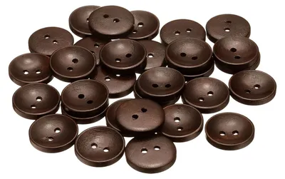 Holzknöpfe 23 mm, 2 Löcher, 30 Stück, Bastelknöpfe, rund