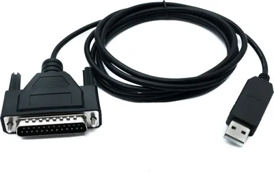 Produktbild von SYSTEM-S DB25 Kabel 180 cm RS232 IEEE 1248 Stecker zu USB 2.0 Typ A Stecker