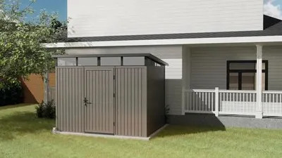 Produktbild von Gartenhaus Konsta 9x7 WPC 300 x 225,6 cm hellgrau
