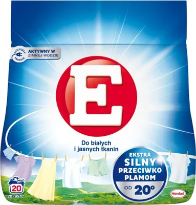 Zdjęcie produktu dla E, Proszek do prania białych i jasnych tkanin, 1,1 kg