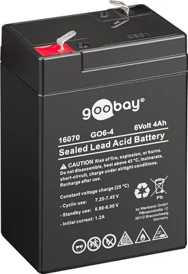 Immagine prodotto di Goobay Faston (4,8 mm) batteria al piombo AKKU 6-4,0Ah Goobay (GO6-4) T1/187
