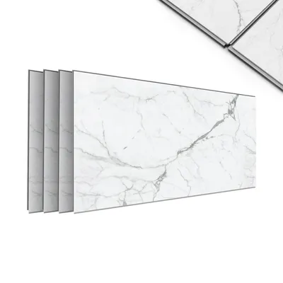Produktbild von IZODEKOR SPC Wandpaneele 60x120 cm Set (4 Stück) – Wasserdichte Wandverkleidung für Bad & Küche – Carrara Marmor