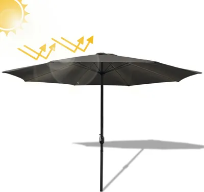 Produktbild von Aopunly Sonnenschirm Ampelschirm 350 cm mit UV-Schutz, Kurbel- Grau Gartenschirm Marktschirm Strandschirm