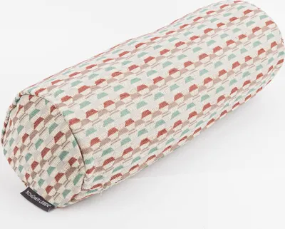 Produktbild von Kissenhülle Mira Hexagon beige rot türkis in div. Größen Größe 15x40cm (ØxB) Nackenrolle 15x40cm (ØxB) Nackenrolle Größe