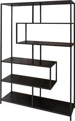Produktbild von Industrial Bücherregal SLIM LINE 185cm Esche schwarz sechs Regalböden