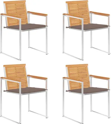Produktbild von Möbel Gartenstühle 4 Stk. mit Kissen Massivholz Teak - Gartenstühle 3078562