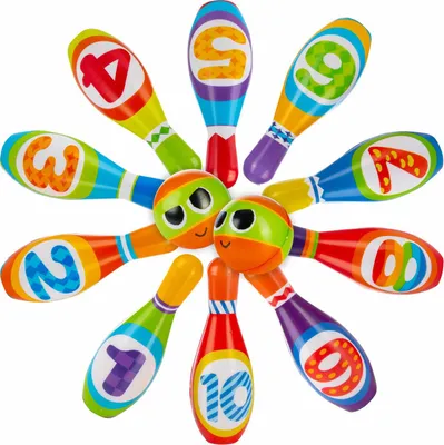 Produktbild von all Kids United XXL Bowling Set für Kinder - Weiches Schaumstoff Kegelspiel, In- & Outdoor Kinderspielzeug ab 3 Jahre, Motorik & Lernspiel