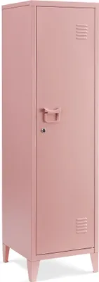 Produktbild von Einzelspind ’Kurikka’ mit 2 Ablagen abschließbar Metall 137 x 38 x 38 cm Rosa