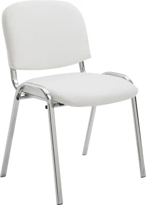 Produktbild von CLP Stuhl Ken Chrom Kunstleder stapelbar und mit modernem Design weiß
