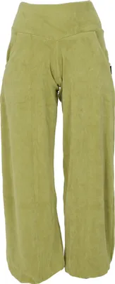 Produktbild von Boho Samt Pluderhose, Wohlfühlhose, Yogahose - Grün, Damen, Baumwolle,Polyester, Größe: L