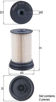 Produktbild von Kraftstofffilter MAHLE KX 516/S für CHEVROLET CAPTIVA (C100, C140) Filtereinsatz