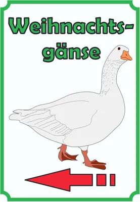 Produktbild von Weihnachtsgans Verkaufsschild Schild Hochkant mit Pfeil links A2 (420x594mm)