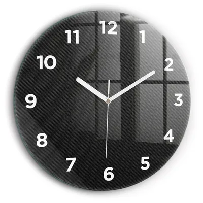 Produktbild von Wallfluent Große Wanduhr – Stilles Quarzuhrwerk - Uhr Dekoration Wohnzimmer Schlafzimmer Küche - Zifferblatt - weiße Zeiger - 60 cm - Dunkles Abstraktes