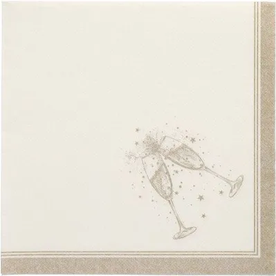 Produktbild von 250 Papstar Servietten ROYAL Collection 1/4-Falz 40 cm x 40 cm gold Festivities 37043