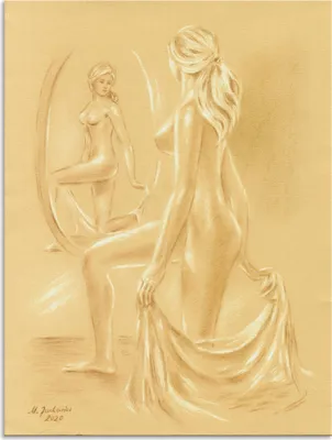 Produktbild von ARTland Wandbild Alu für Innen & Outdoor Akt am Spiegel Größe: 60x80 cm