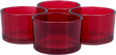 Produktbild von Teelichtgläser klein 51x33mm rot 4er Set