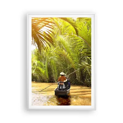 Produktbild von Gerahmtes Poster - Weißer Rahmen - Fluss Mekong £ódŸ - 70x100 cm - Wand Bild - Wanddeko - Wandbilder - Kunstposter - Wandposter - Bilderrahmen - Bilder - Kunstdruck - Wanddekoration - P2WPA70x100-4695