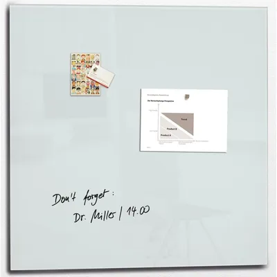 Produktbild von SIGEL GL201 Glas-Whiteboard / große Glasmagnettafel Artverum, 100x100 cm, super-weiß