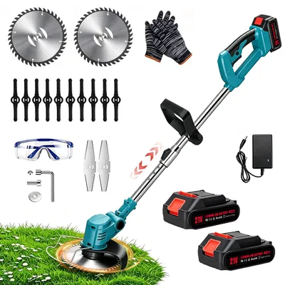 Produktbild von Akku-Rasentrimmer, Rasentrimmer, Freischneider, Motorsense, mit 2x 21V 2,0Ah Akku, Ladegerät
