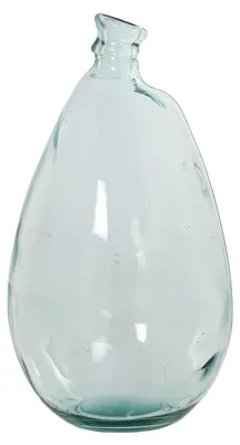 Vase aus recyceltem Glas, transparent, 26x47 cm, Öffnung 4 cm