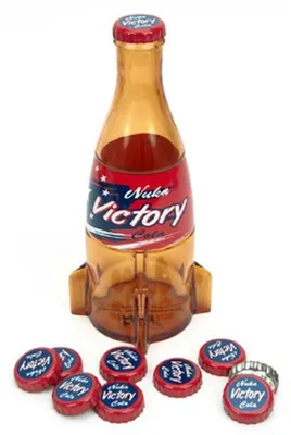 Image de Bouteilles et bouchons en verre rouges "Nuka-Victory" de Fallout