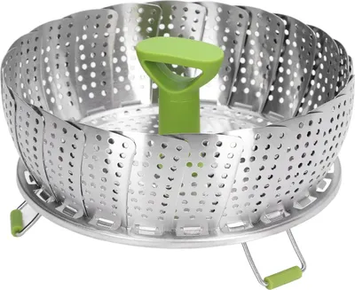 Produktbild von Multifunktionales faltbares Dampfgestell aus Edelstahl - ausziehbarer Dampfgarer für das Dämpfen von Gemüse, Brötchen und Meeresfrüchten (groß)